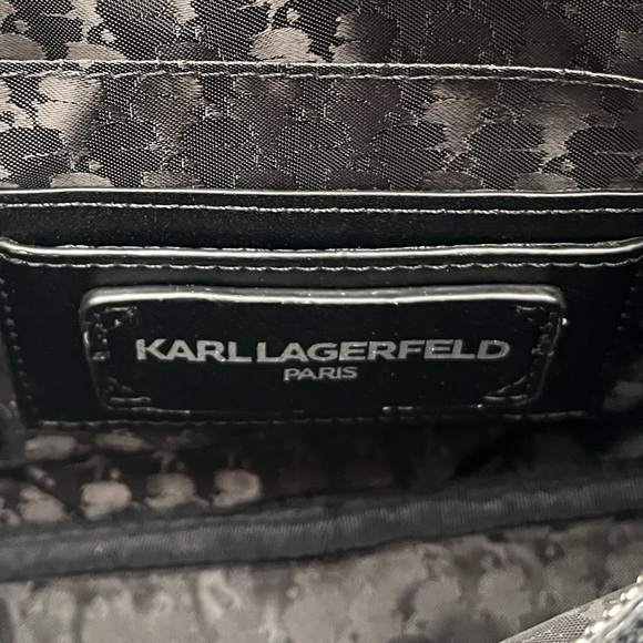 NWT $198 Karl Lagerfeld Maybelle Double Zip Leather Crossbody Bag - Picture 11 of 14
